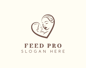 Mother Baby Maternity Heart logo design