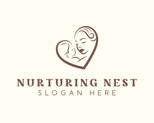 Mother Baby Maternity Heart logo design