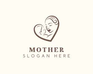 Mother Baby Maternity Heart logo design