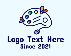 Painting Lessons - Computer Mouse Paint Palette logo design