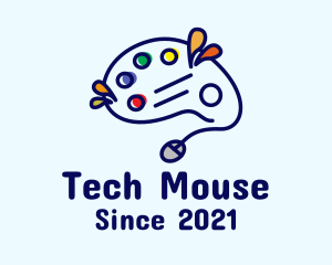 Computer Mouse Paint Palette logo design