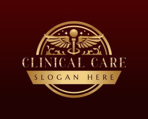 Luxury Medical Caduceus logo design