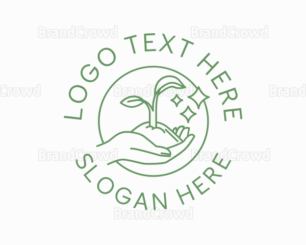 Hand Sprout Plant Logo