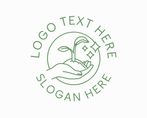Sprout - Hand Sprout Plant logo design
