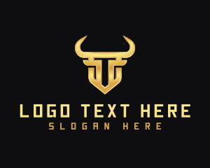 Taurus - Bull Ox Horn logo design