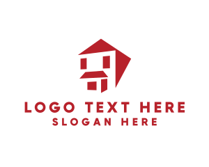 Red - House Lawn Builder logo design