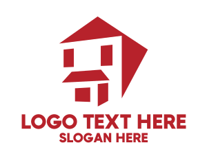 Polygon - Red Polygon House logo design