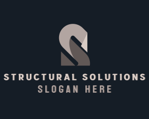 Origami Fold Structure Letter S logo design