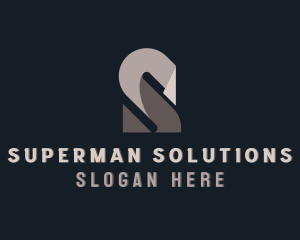 Origami Fold Structure Letter S logo design