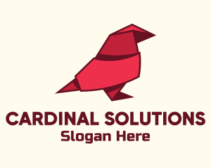 Cardinal - Red Bird Origami logo design