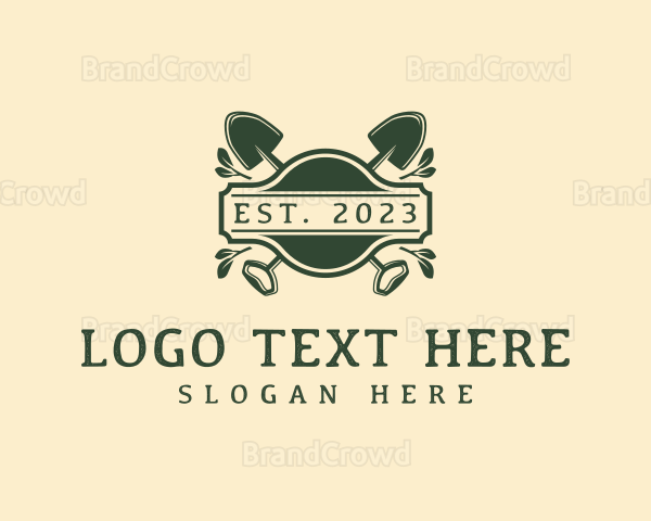 Shovel Landscaping Tool Logo