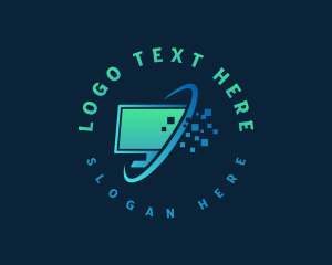 Cyber - Computer Technology Pixels logo design