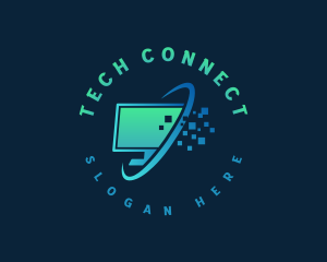 Computer - Computer Technology Pixels logo design