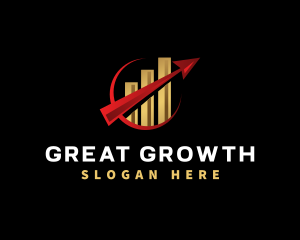 Arrow Graph Growth logo design