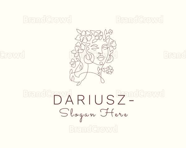 Beautiful Floral Woman Logo