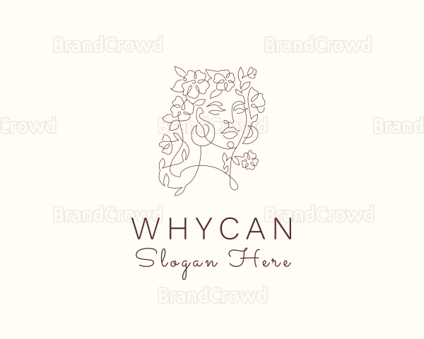 Beautiful Floral Woman Logo