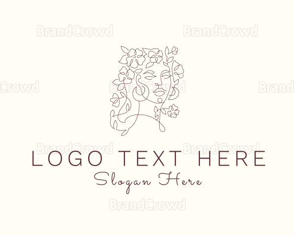 Beautiful Floral Woman Logo