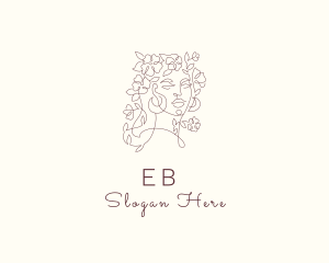 Beautiful Floral Woman Logo