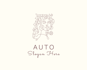 Beautiful Floral Woman Logo