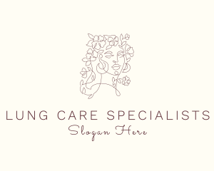 Beautiful Floral Woman logo design