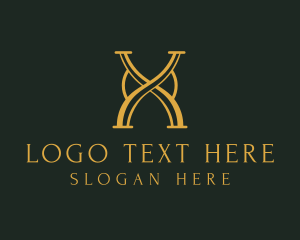 Wedding Planner - Elegant Golden Letter X logo design