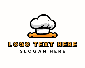 Rolling Pin - Chef Hat Rolling Pin logo design