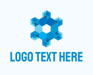 Snow - Geometric Hexagon Snowflake logo design