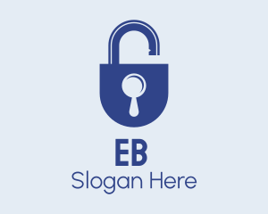 Blue Security Lock  Logo