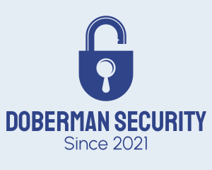 Blue Security Lock  logo design