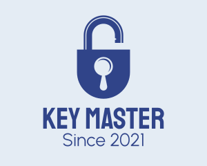 Unlock - Blue Security Lock logo design