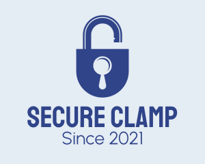 Blue Security Lock  logo design