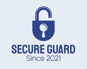 Blue Security Lock  logo design