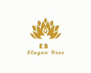 Gold Wellness Lotus Spa logo design