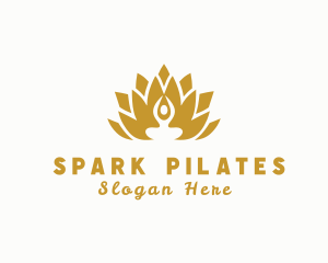 Gold Wellness Lotus Spa logo design