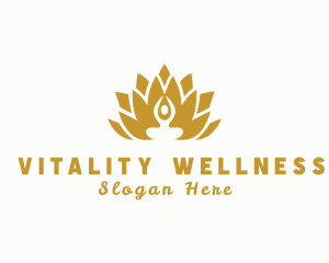 Gold Wellness Lotus Spa logo design