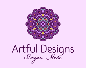 Purple Floral Decor  logo design