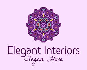 Purple Floral Decor  logo design