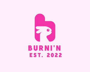 Pink Bunny Letter B logo design