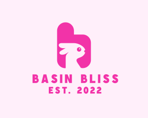 Pink Bunny Letter B logo design