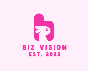 Pink Bunny Letter B logo design