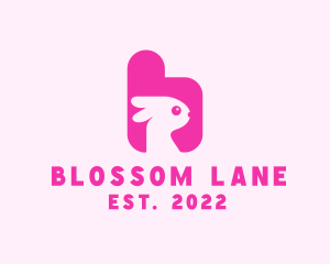 Pink Bunny Letter B logo design