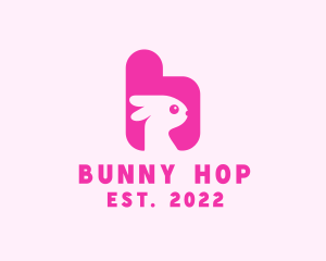 Pink Bunny Letter B logo design
