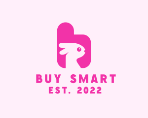 Pink Bunny Letter B logo design