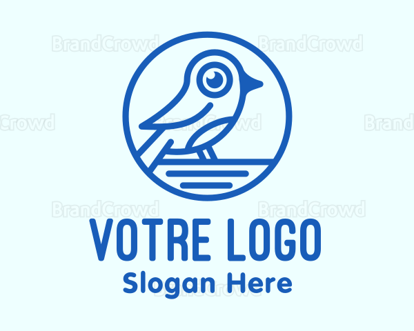 Blue Finch Bird Logo