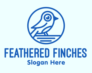 Blue Finch Bird logo design