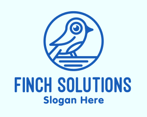 Blue Finch Bird logo design