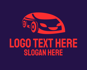 Silhouette - Red Car Face logo design