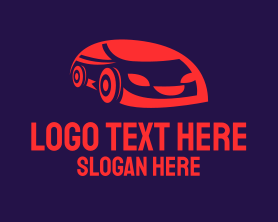 Car - Red Car Face logo design