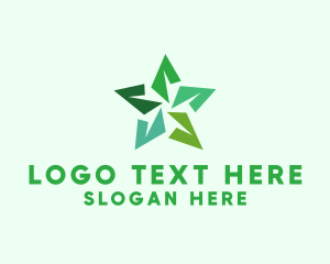 Green - Origami Star Plant logo design