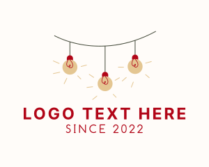 Festive Season - Bulb String Lights logo design